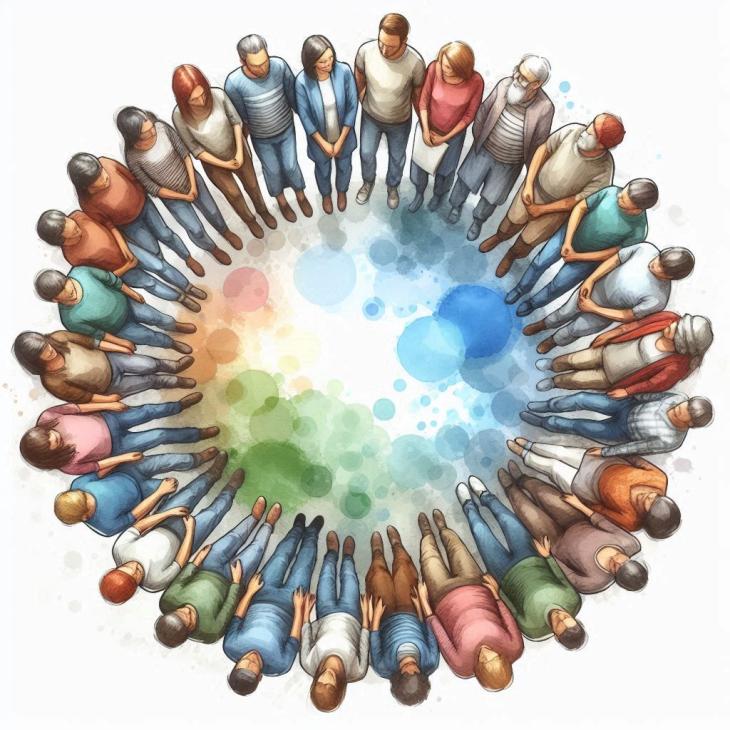 Image de personnes qui discutente en cercle 